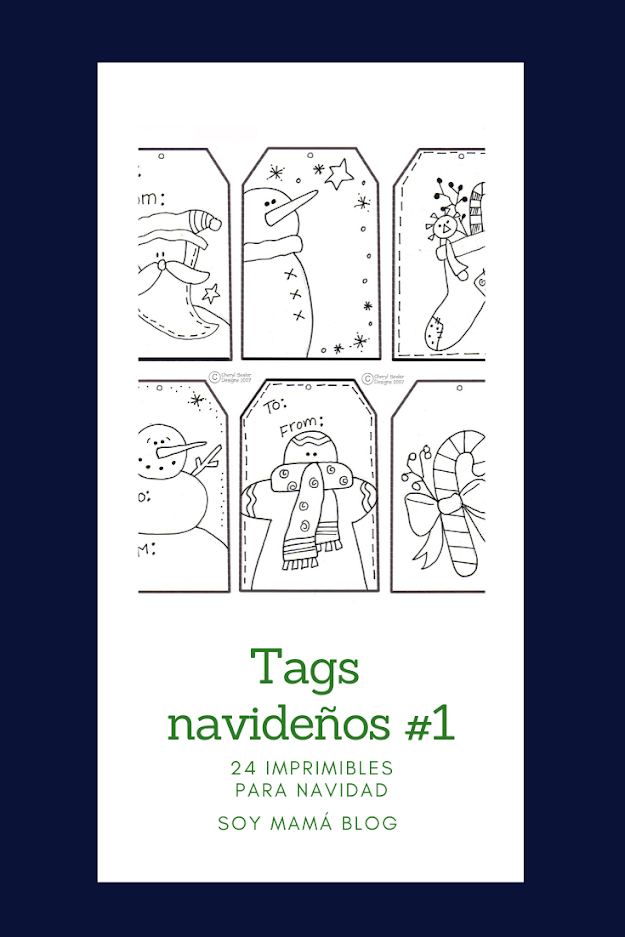 24 imprimibles para Navidad | Tags navideños 1 #24imprimibles | Soy Mamá Blog