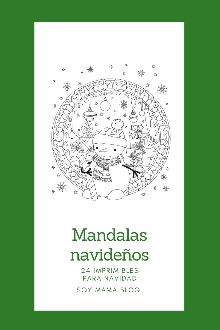 24 imprimibles para Navidad | Mandalas navideños #24imprimibles | Soy Mamá Blog