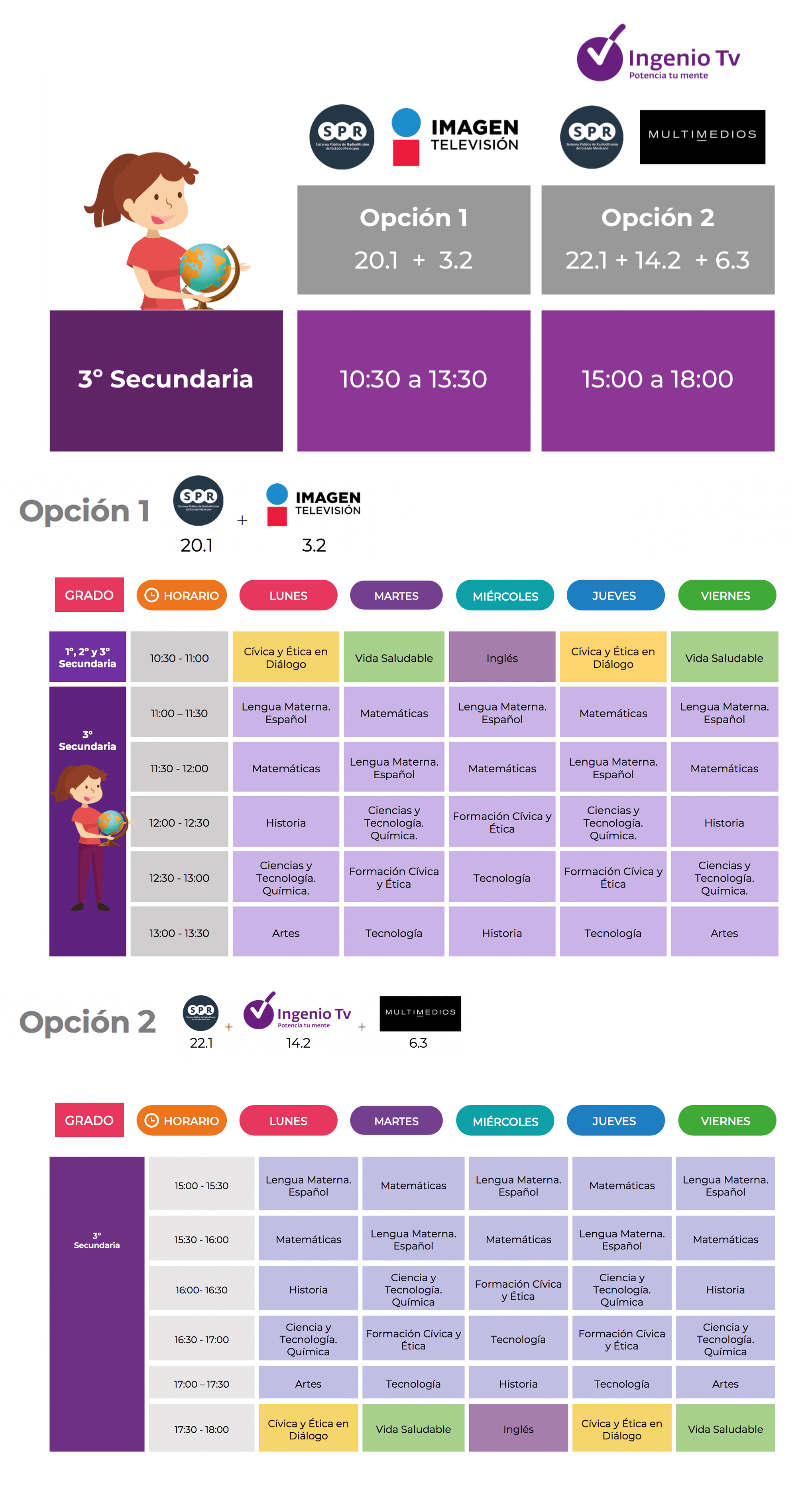 Tercero de Secundaria: Materias y horarios de transmisión | Soy Mamá Blog
