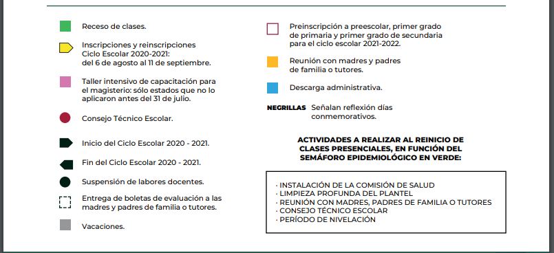 Calendario SEP Ciclo escolar 2020-2021