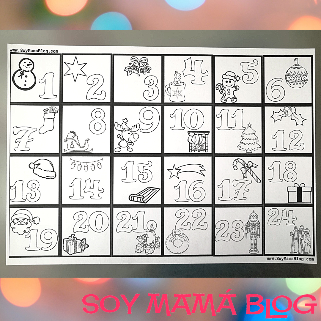 24 imprimibles para Navidad detalle | Calendario para Diciembre