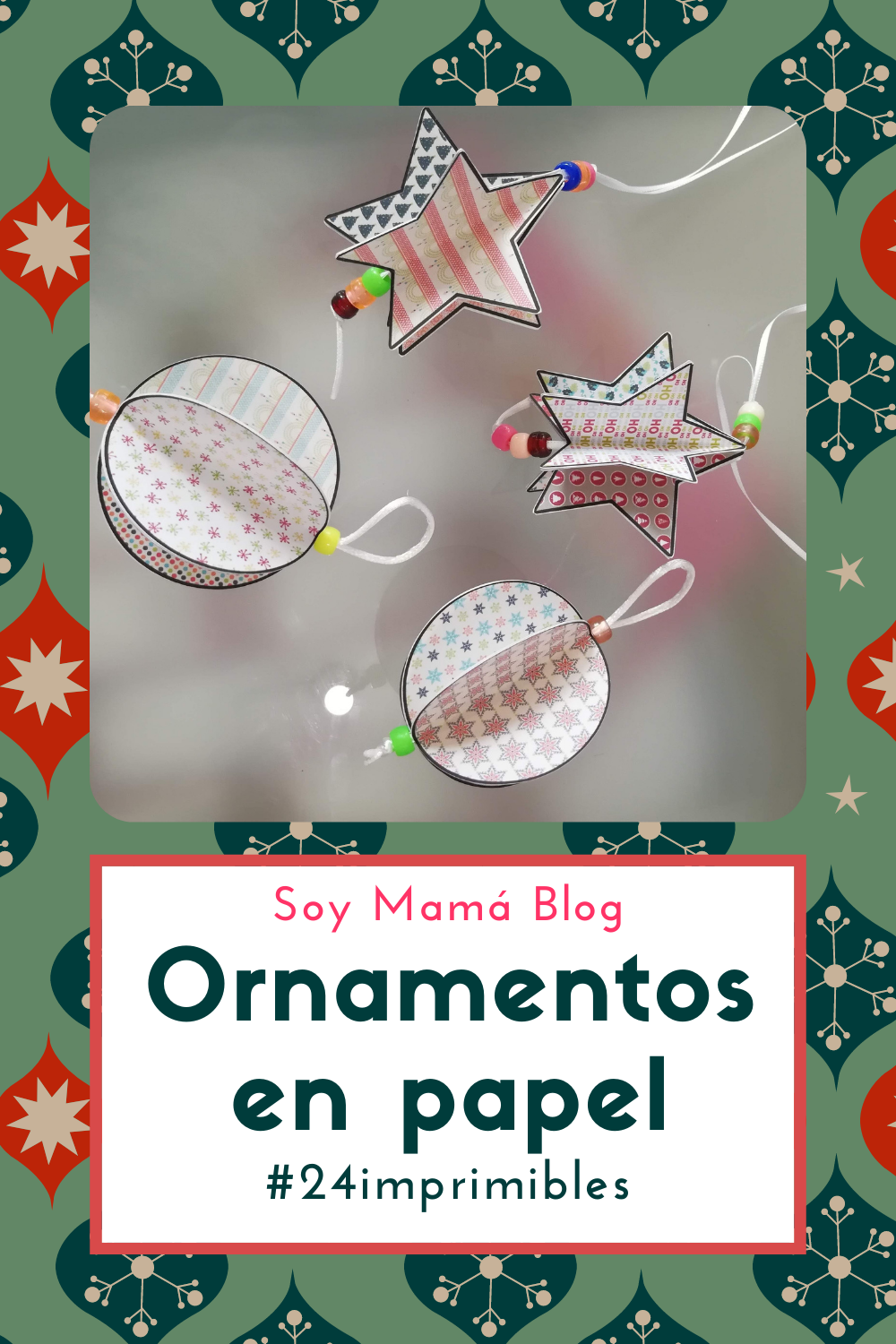 24 imprimibles para Navidad | Ornamentos en papel