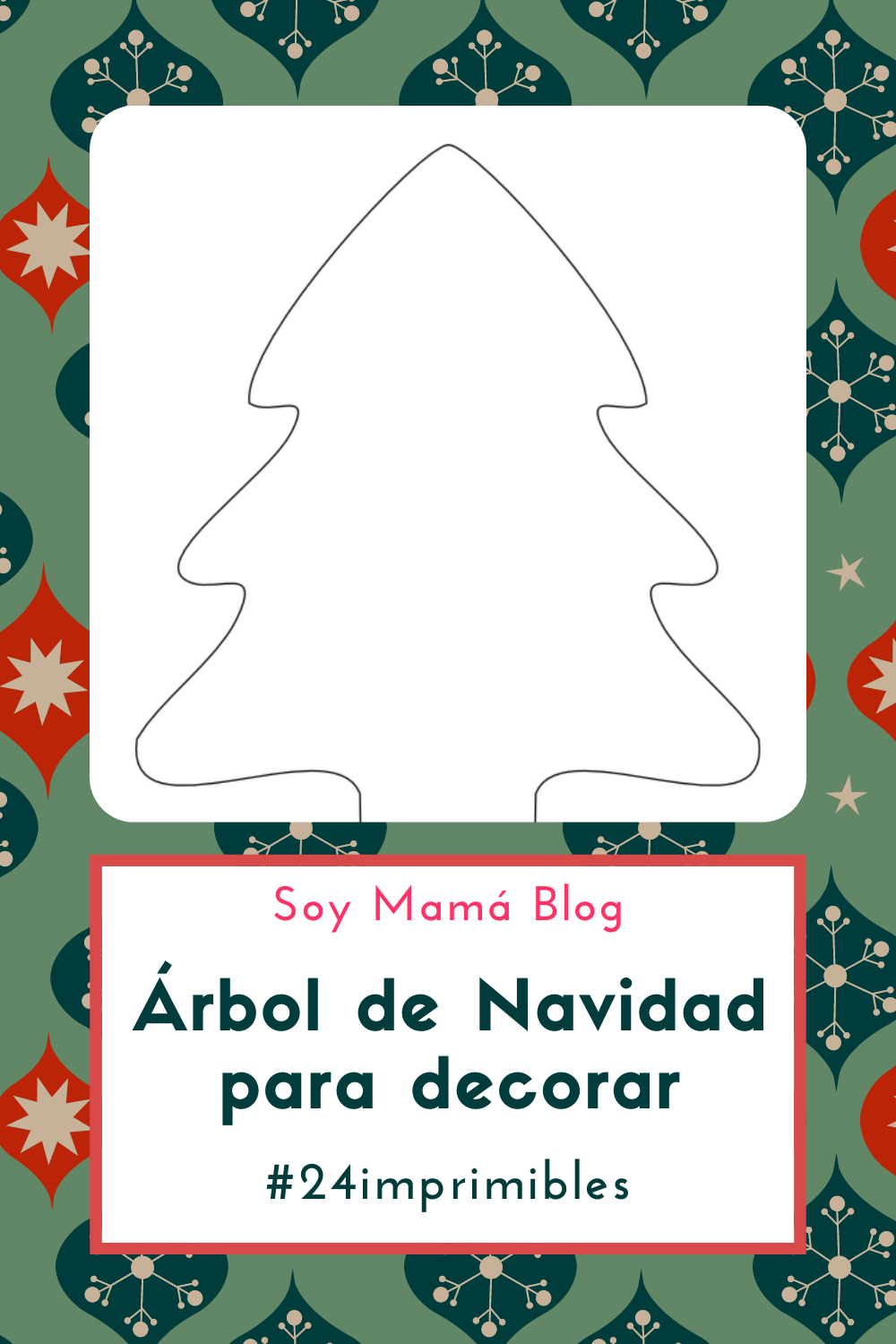 24 imprimibles para Navidad | Árbol de Navidad para decorar
