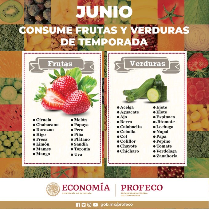 Frutas y verduras de temporada en México | Junio