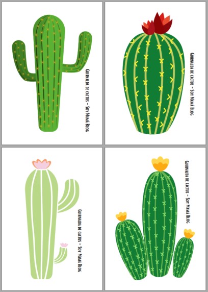 100 días de Festejos en Soy Mamá Blog | Guirnalda de cactus preview
