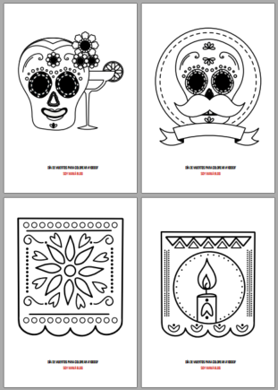 100 días de Festejos en Soy Mamá Blog | Día de Muertos para colorear | Preview