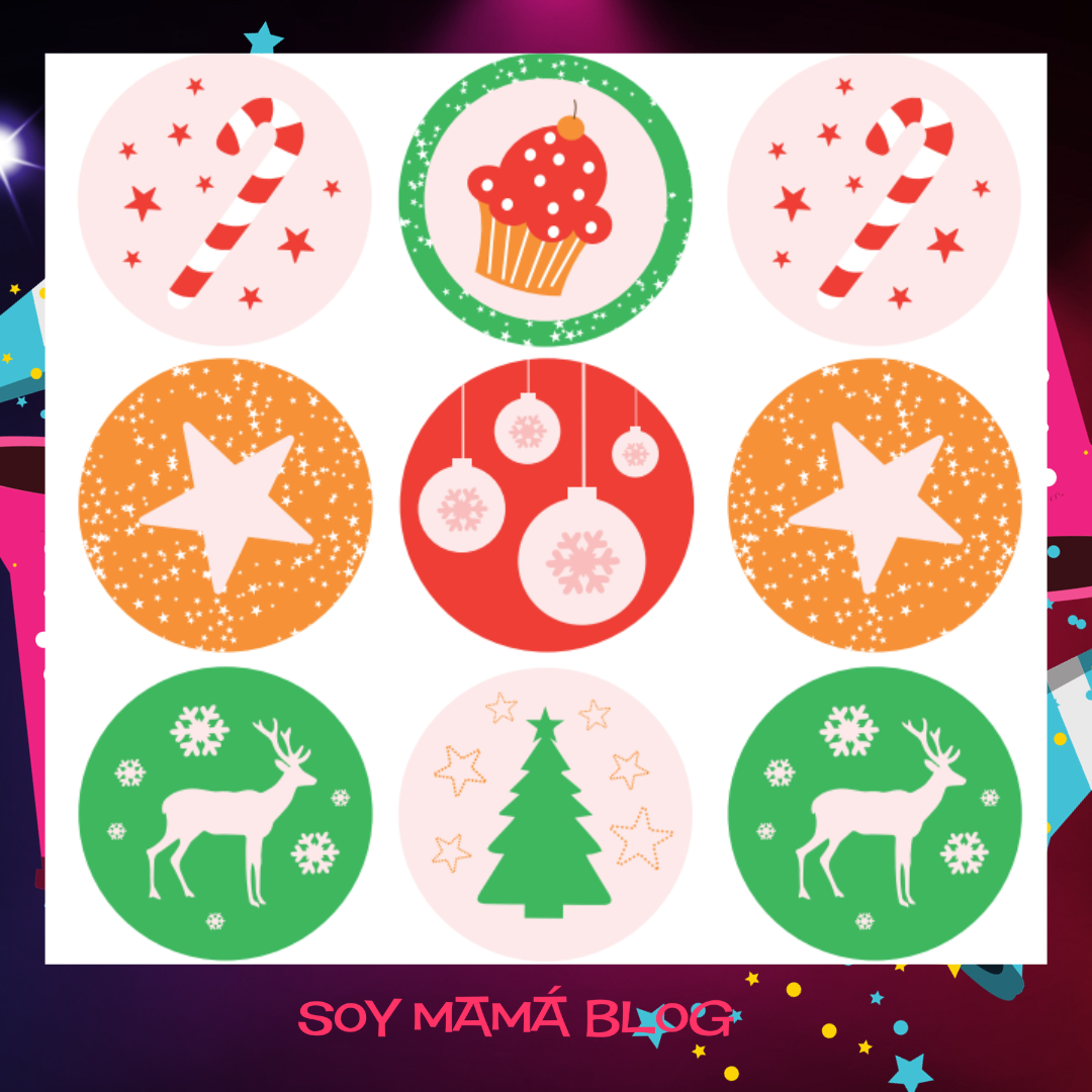 100 días de Festejos en Soy Mamá Blog | Toppers para cupcakes navideños