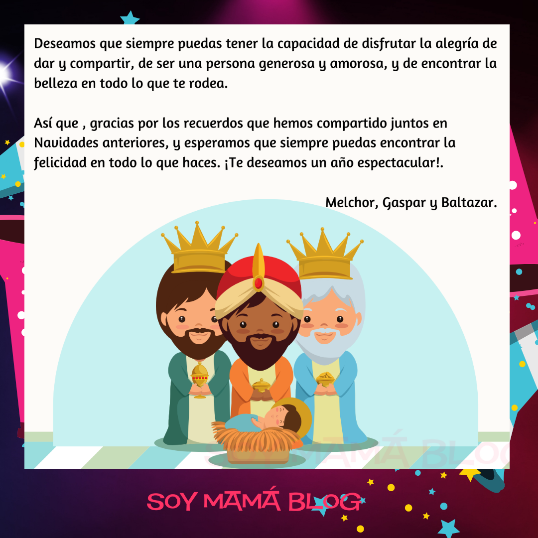 100 días de Festejos en Soy Mamá Blog | Carta de despedida de Reyes Magos