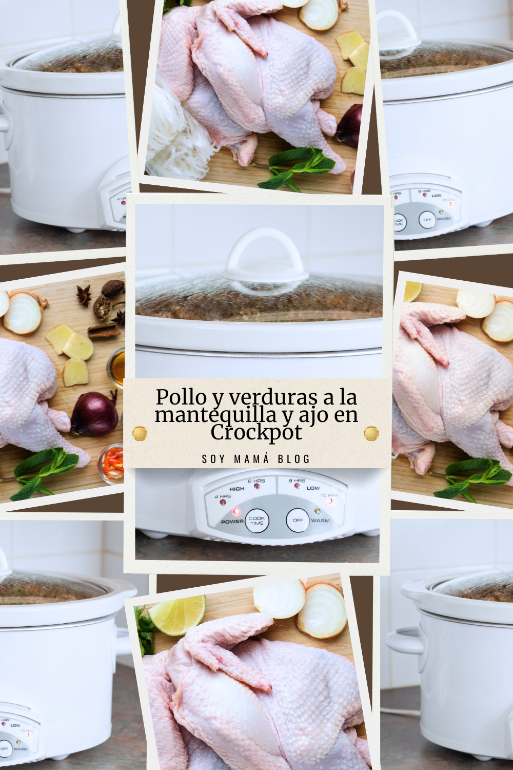 Pollo y verduras a la mantequilla y ajo en Crockpot