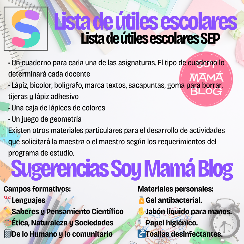 Lista de útiles sugerida por la SEP | Secundaria